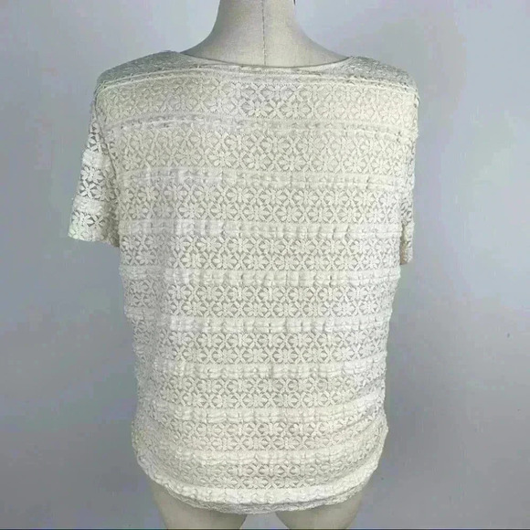 Alfred Dunner Womens top size XL cream floral eyelet - Picture 4 of 8